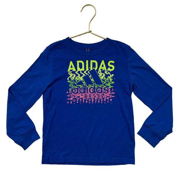 Adidas Blue & Colorful Logo Shirt - Size 5
