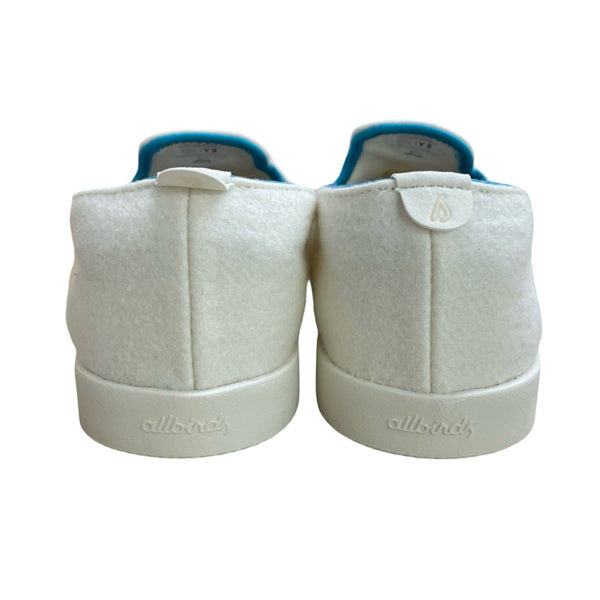 Allbirds Ivory & Teal Trim Felted Slip On Sneakers - Size 3Y