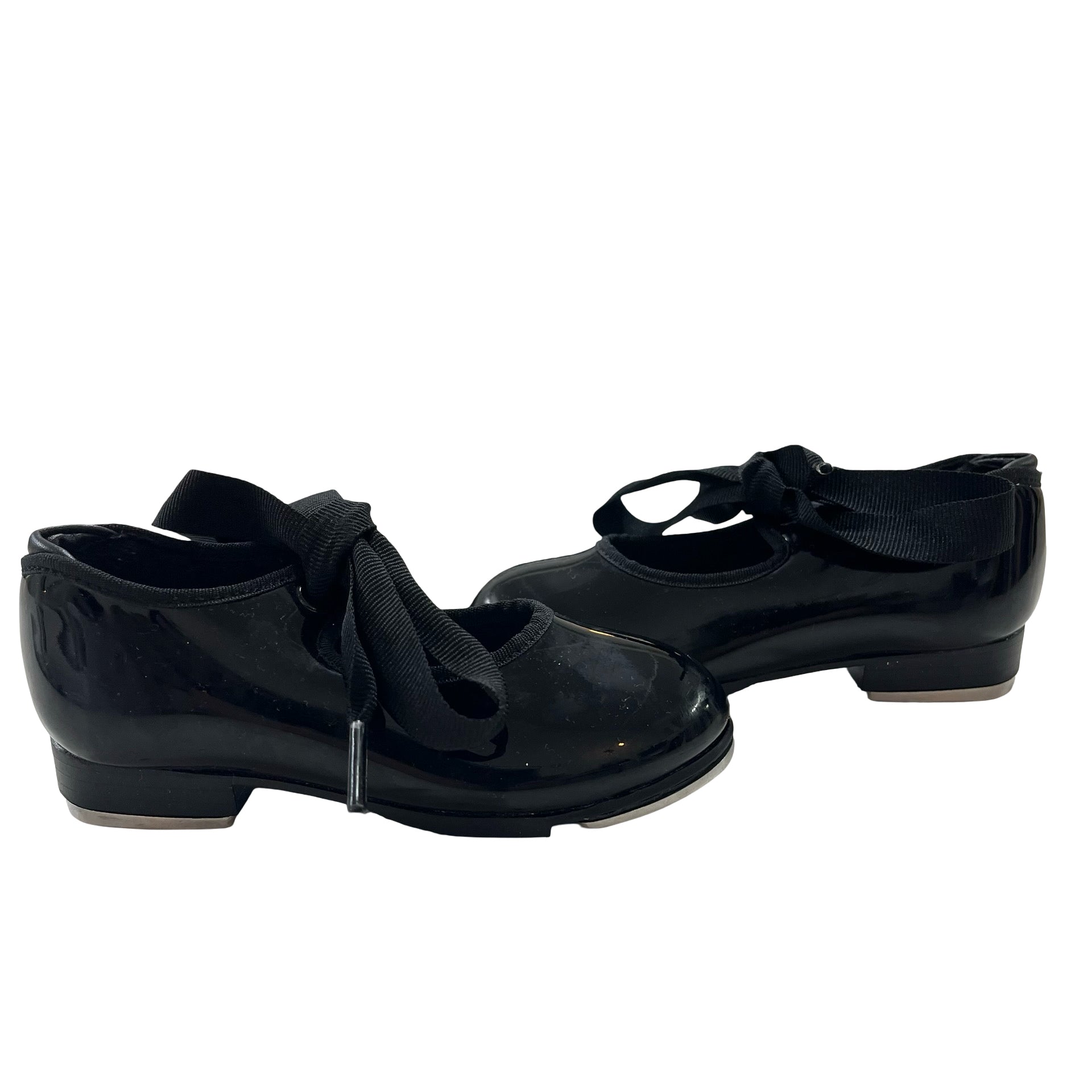 Capezio Black Patent Tap Shoes - Size 8.5 Wide