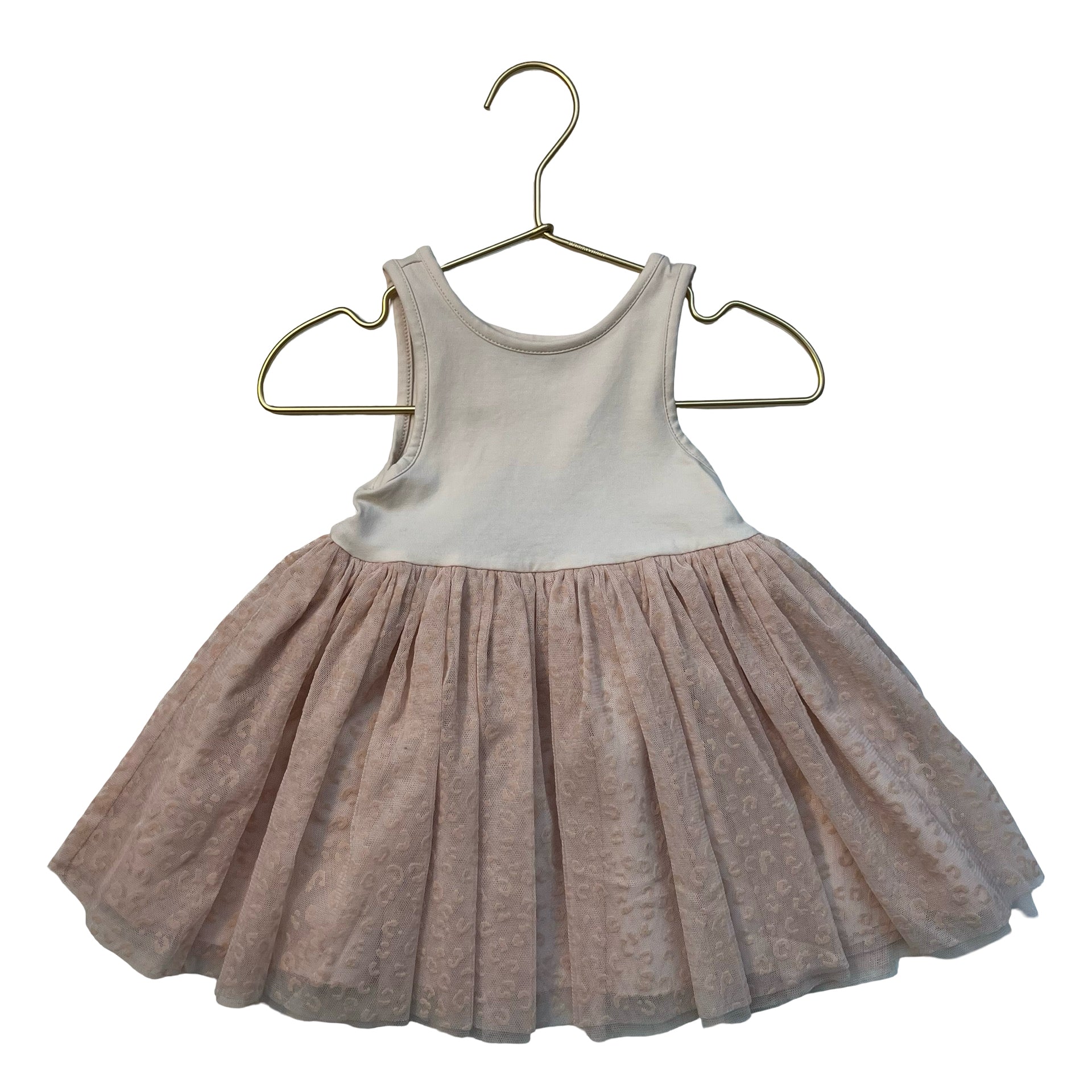 Pippa & Julie Peach Leopard Tulle Dress - Size 12 Mo
