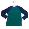 Mini Boden Navy Waffle & Green Colorblock Shirt - Size 4-5Y