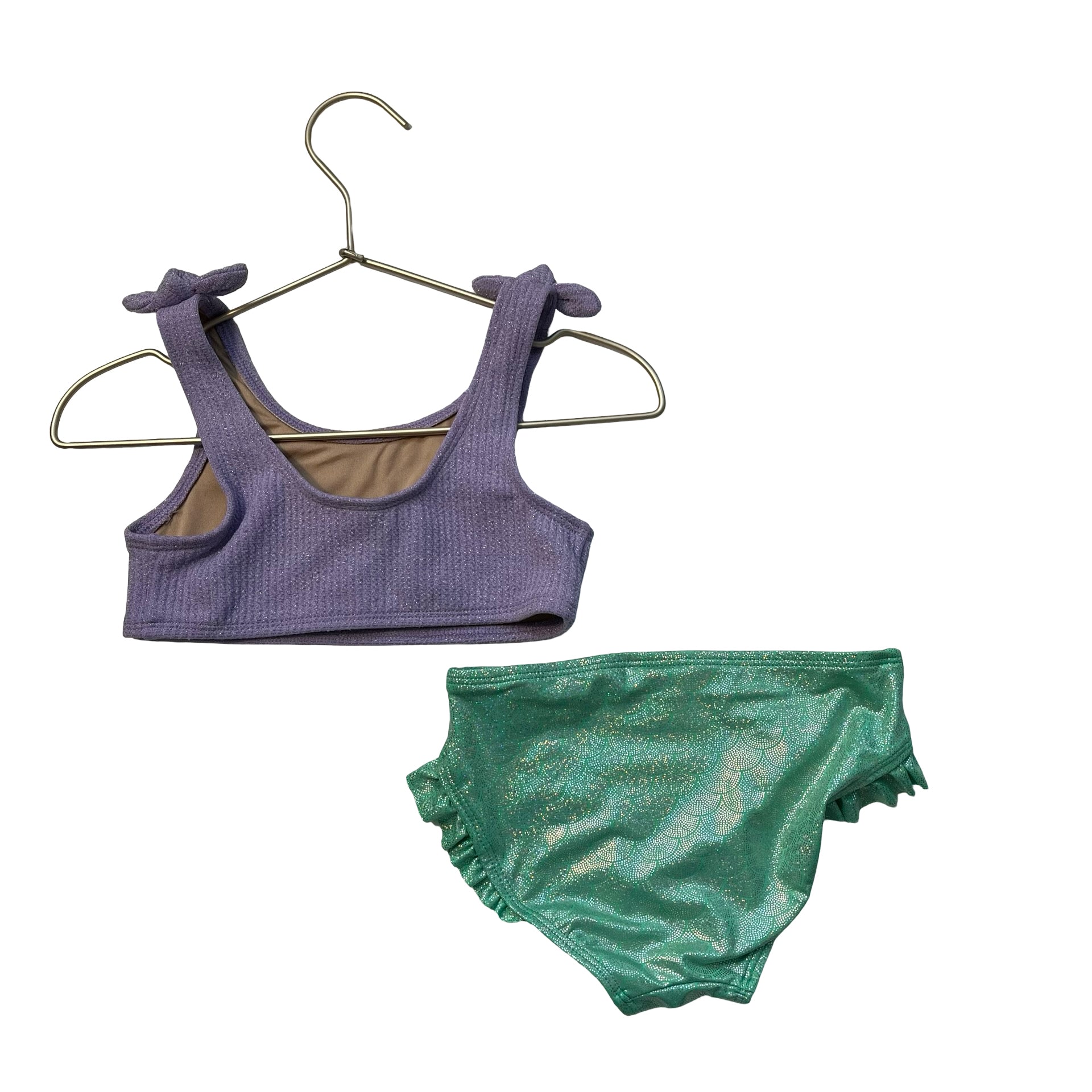 Old Navy Metallic Green & Lavender Bikini Swim Suit - Size 4T