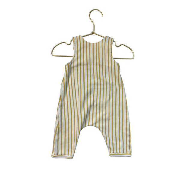 Pehr Ivory & Yellow Striped Overall One-Piece - Size 0-3 Mo