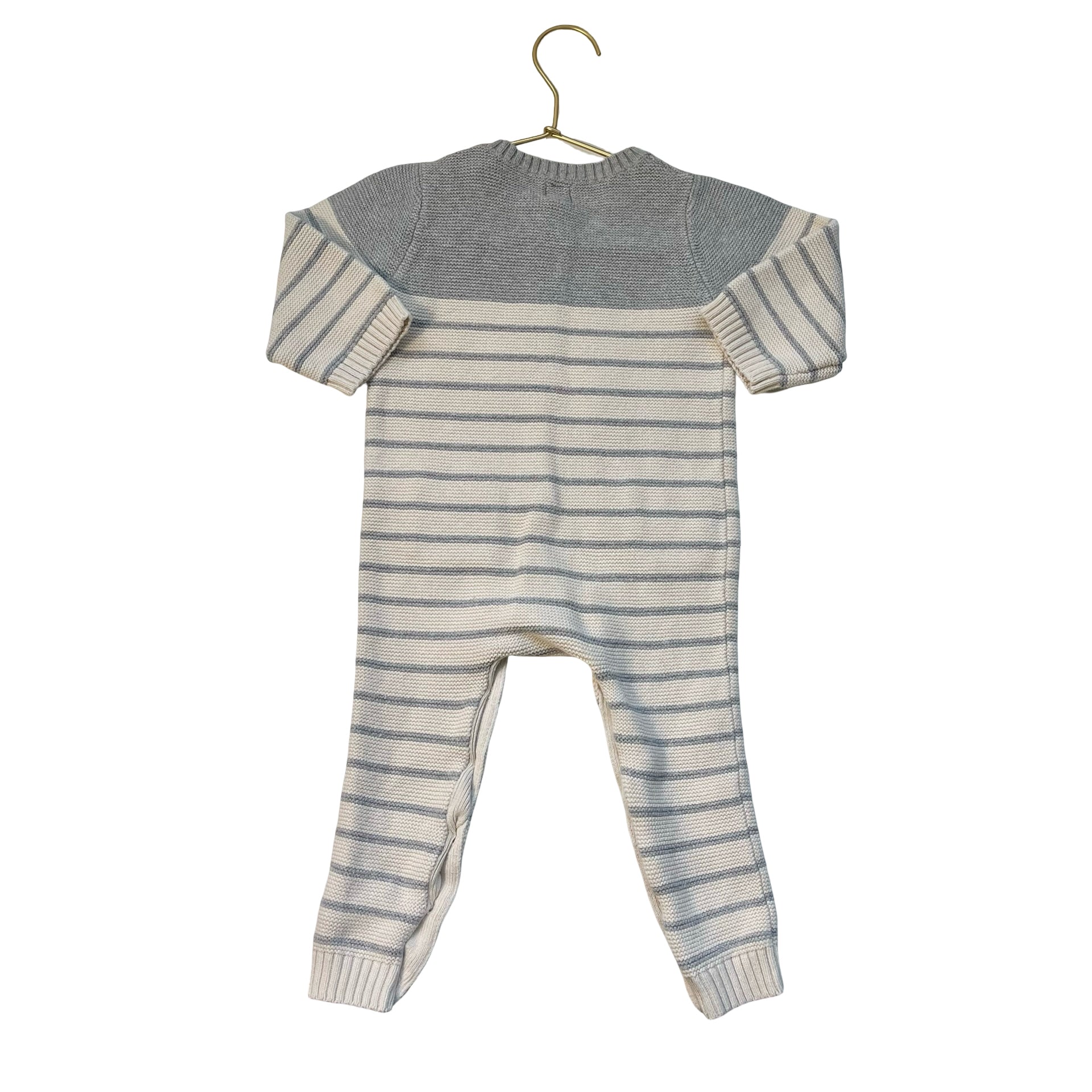 Baby Gap Gray & Ivory Cotton Knit One-Piece - Size 18-24 Mo