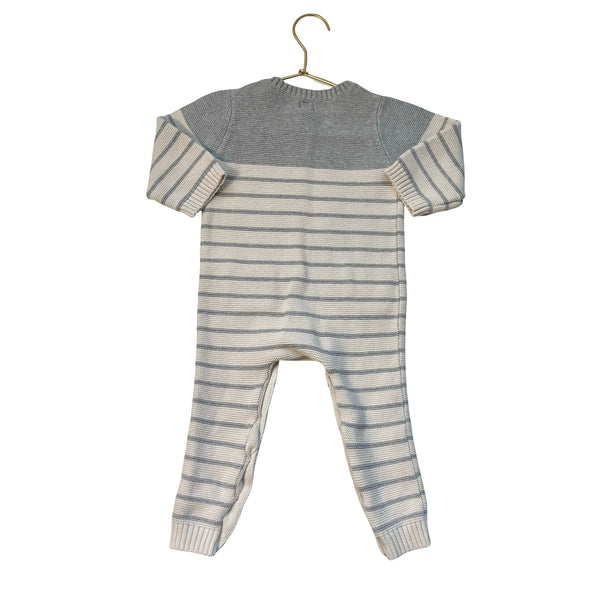 Baby Gap Gray & Ivory Cotton Knit One-Piece - Size 18-24 Mo