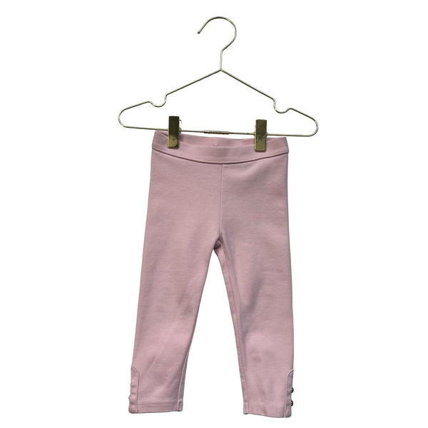 Janie and Jack Pink Gold Button Leggings - Size 12-18 Mo