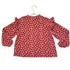 Piupiuchick Pink & Red Apple Print Blouse - Size 8Y