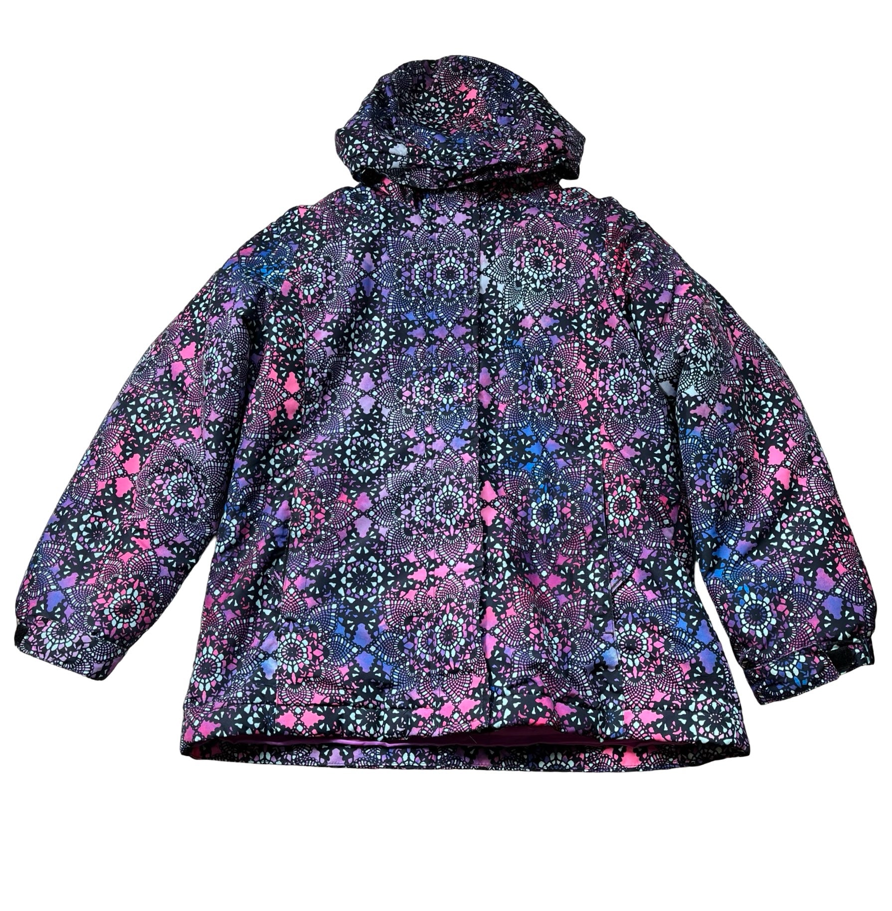 Children's Place Black & Lavender 3-in-1 Winter Jacket - Size L 10-12