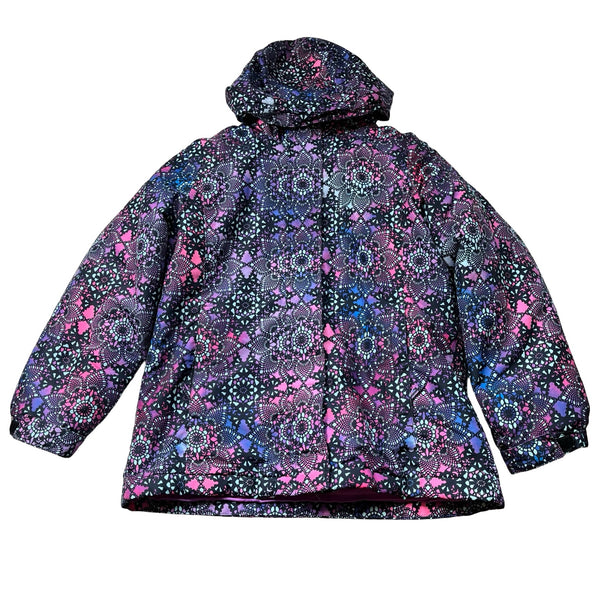 Children's Place Black & Lavender 3-in-1 Winter Jacket - Size L 10-12