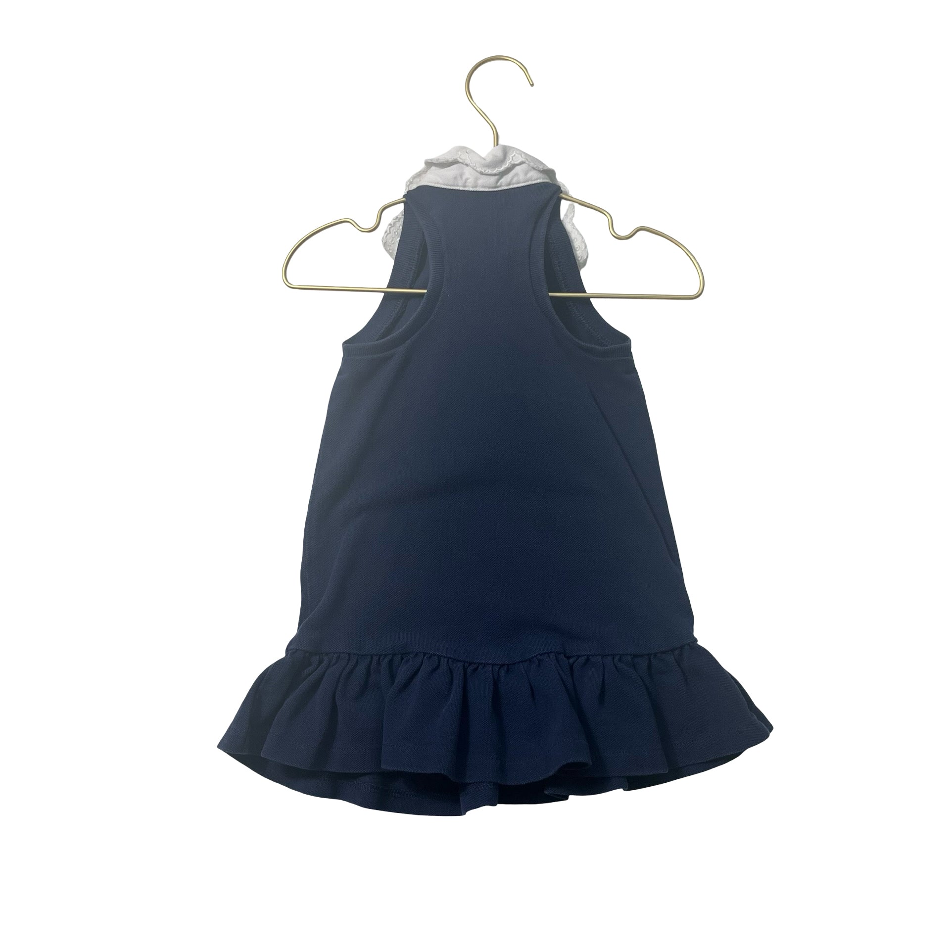 Polo Ralph Lauren Navy & White Eyelet Colar Sleeveless Dress - Size 2