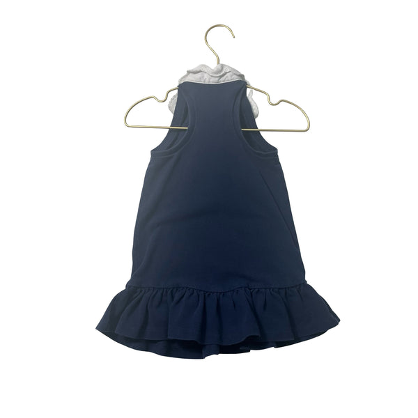 Polo Ralph Lauren Navy & White Eyelet Colar Sleeveless Dress - Size 2