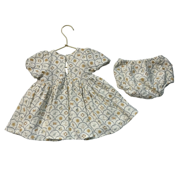 Rylee & Cru Ivory Summer Print Dress & Bloomers - Size 12-18 Mo