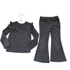 Baby Gap Black & Silver Metallic Top & Flare Pants Set - Size 4