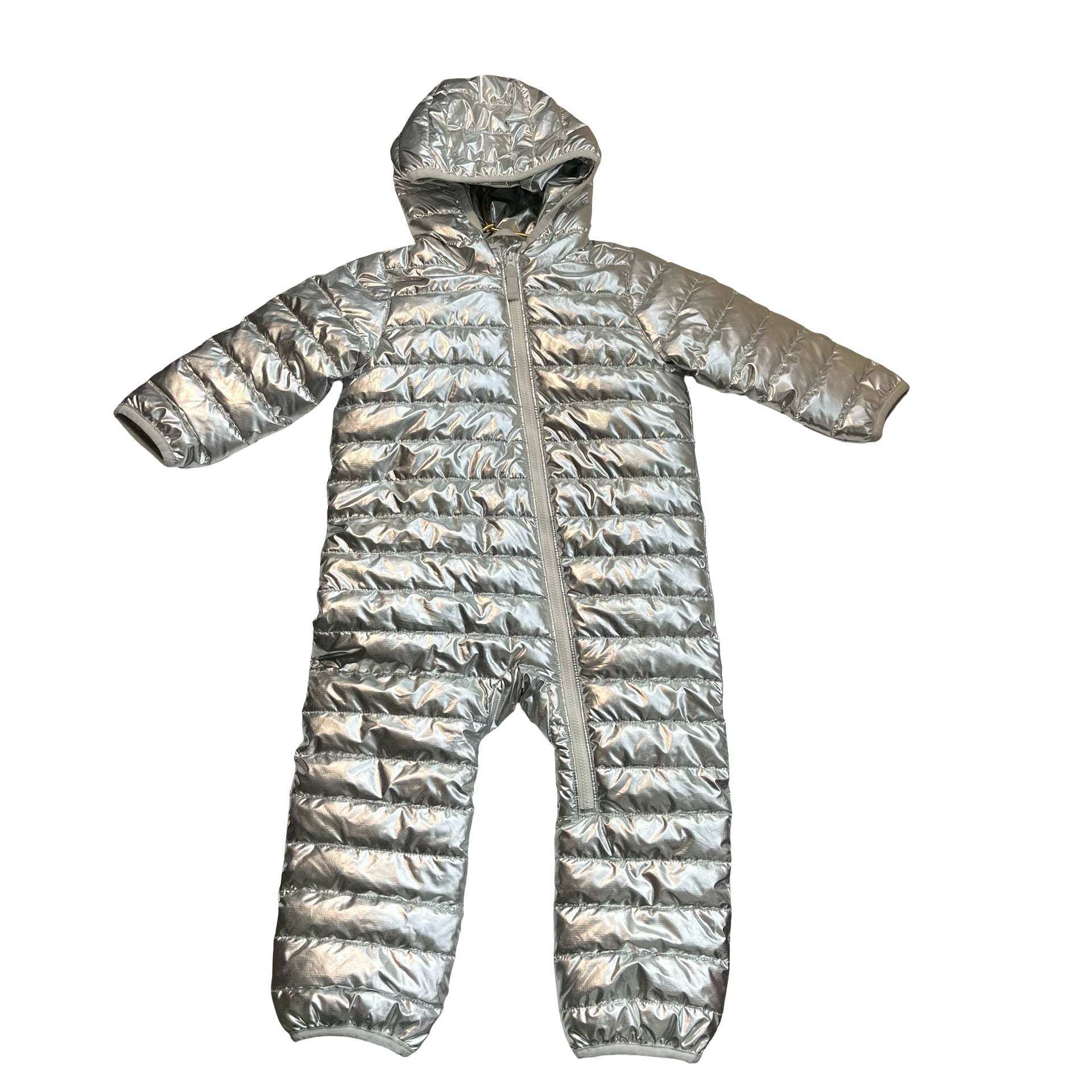 Primary Silver Metallic Snow Suit - Size 18-24 Mo