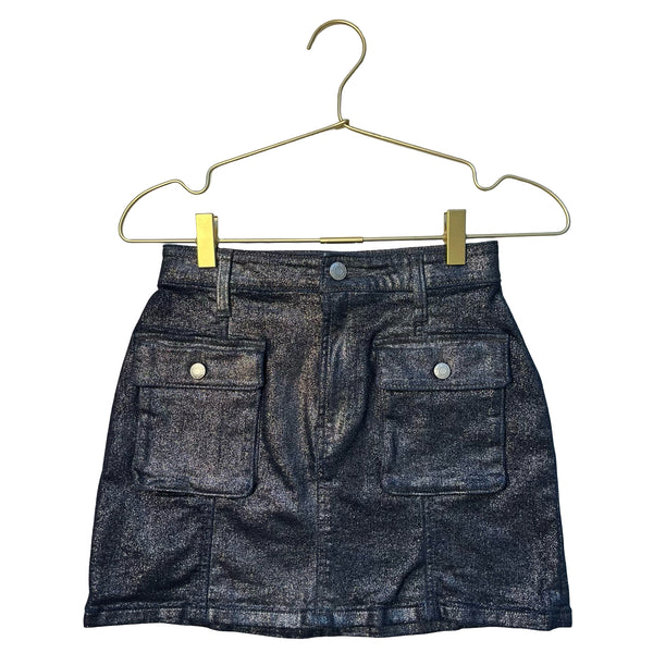 Gap Kids Navy Metallic Denim Skirt - Size 10