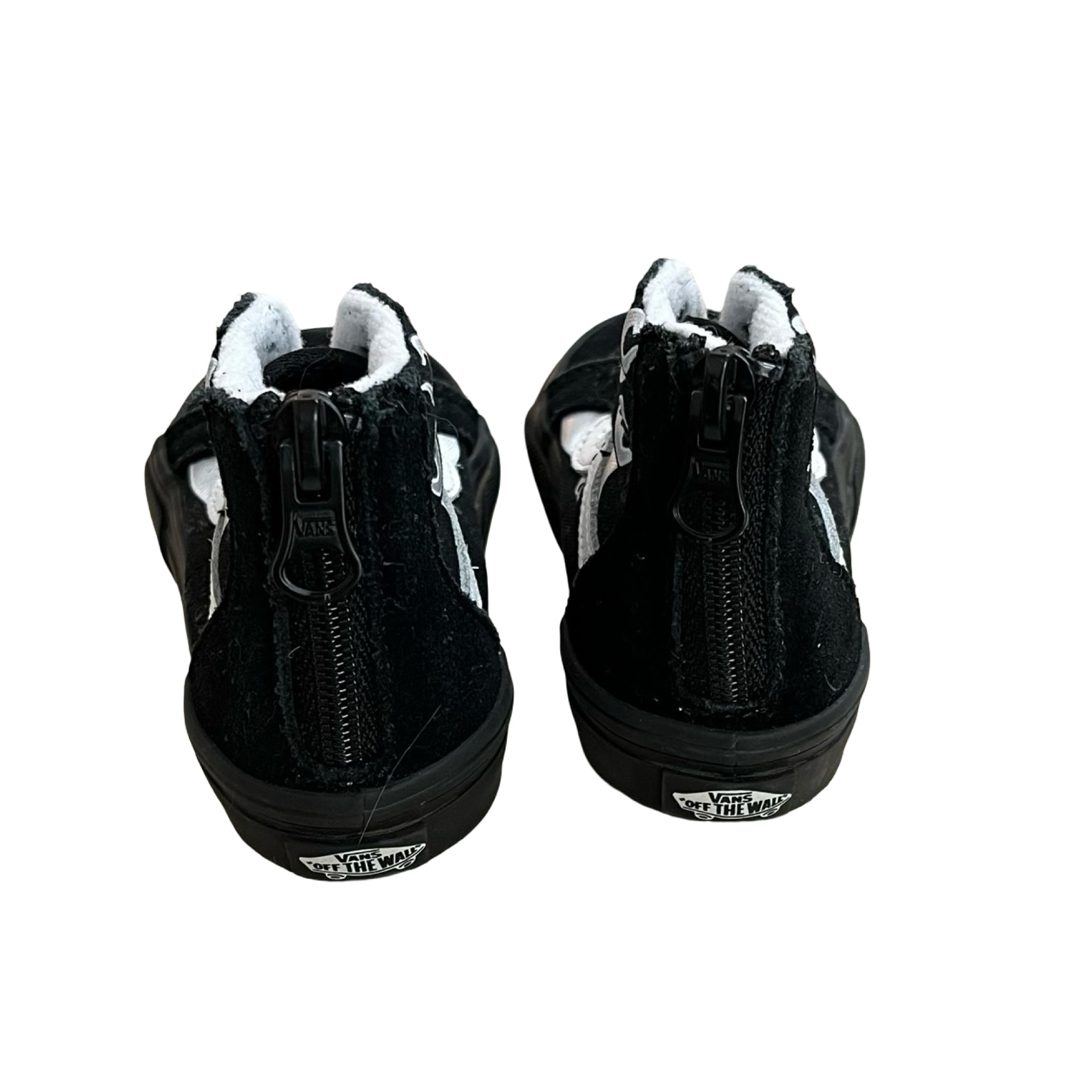 Vans Black & Silver Flame High-Top Sneakers - Size 6