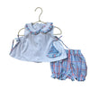 Stitchy Fish White & Plaid Sailboat Top & Bubble Shorts Set - Size 9 Mo