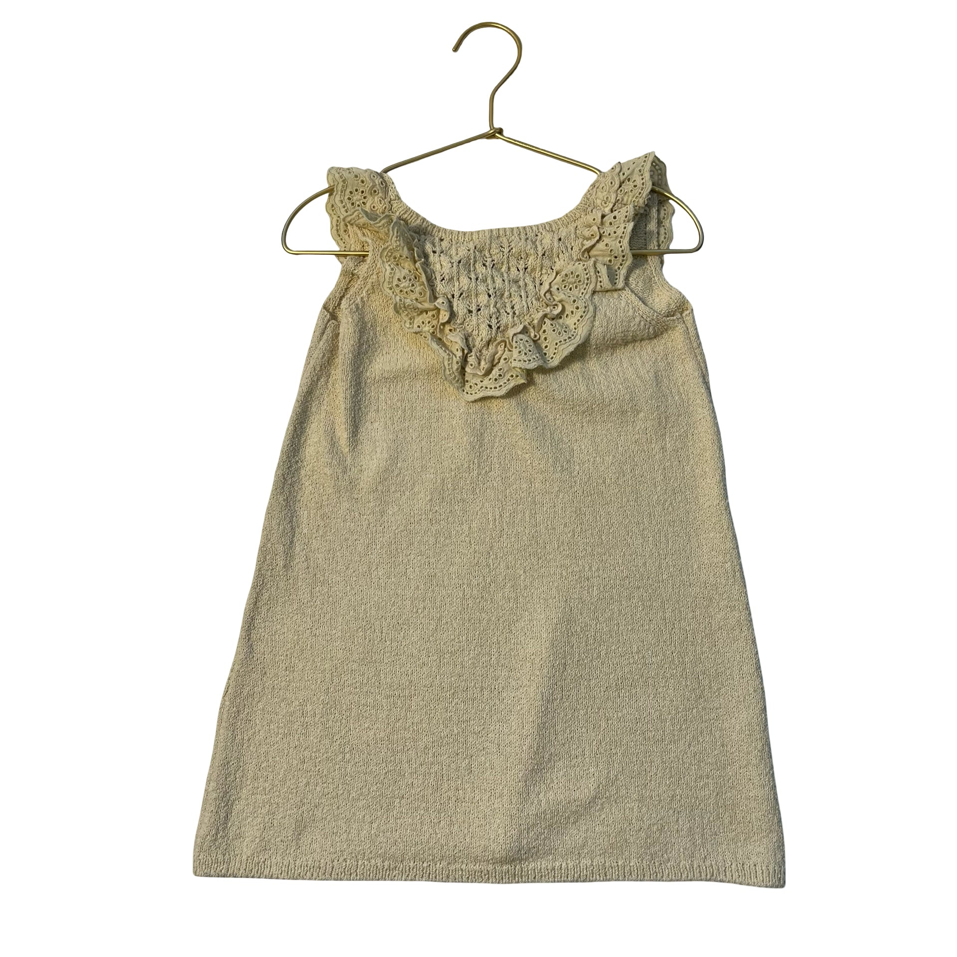 Zara Yellow Knit, Crochet & Eyelet Dress - Size 4-5