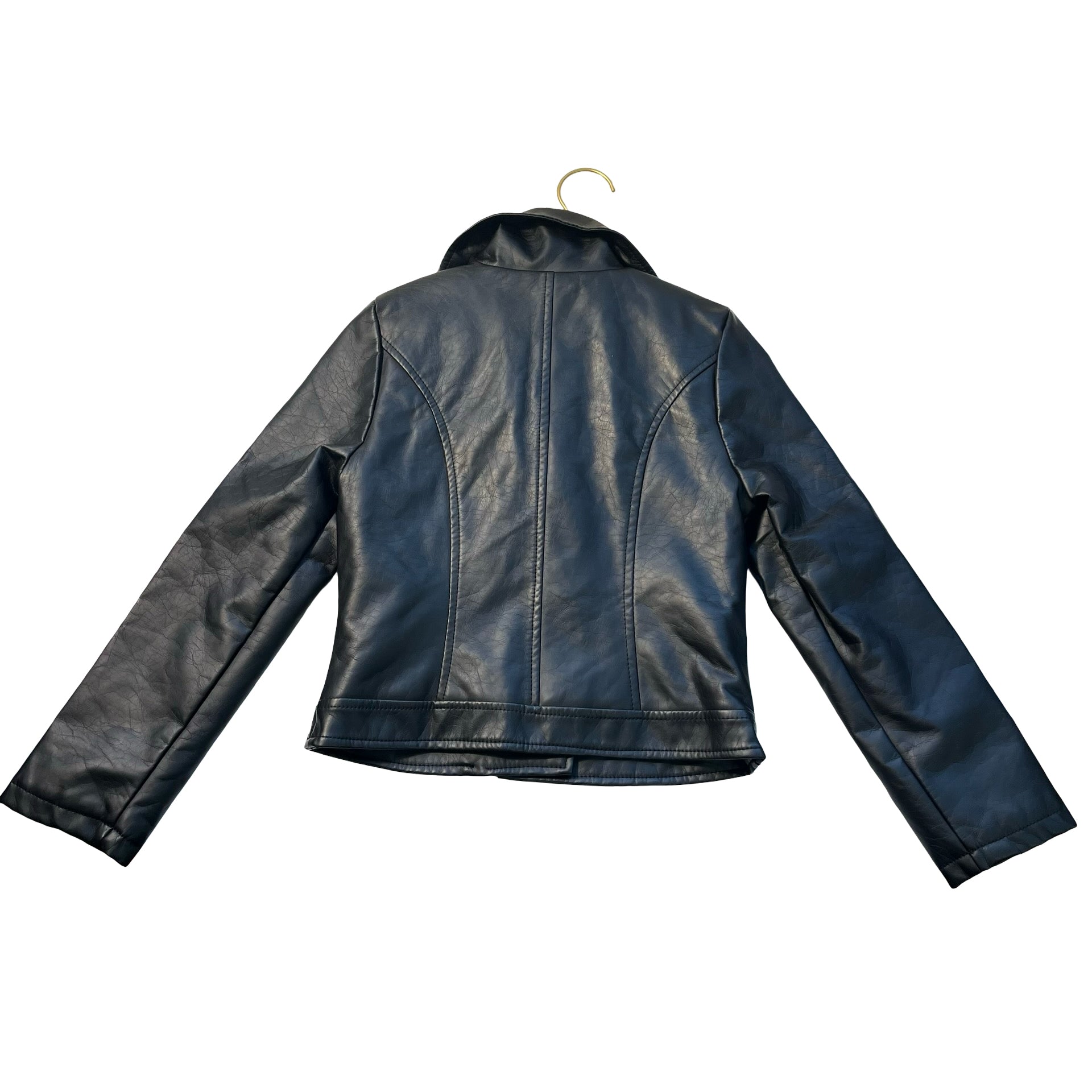 Sam Edelman Black Faux Leather Moto Jacket - Size S 7-8