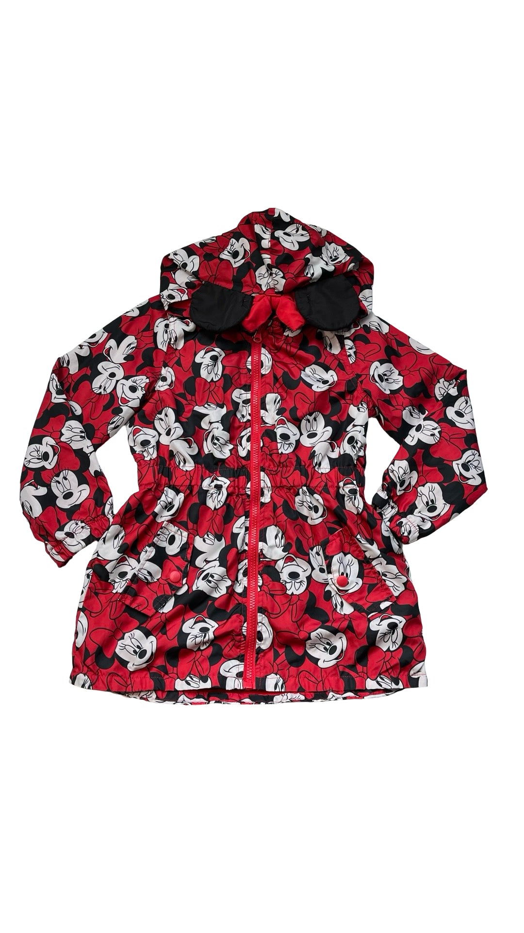 Disney Red Minnie Mouse Hooded Windbreaker Jacket - Size 6X