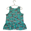 Hanna Andersson Mint Green Zebra Print Peplum Tank Top - Size 6-7
