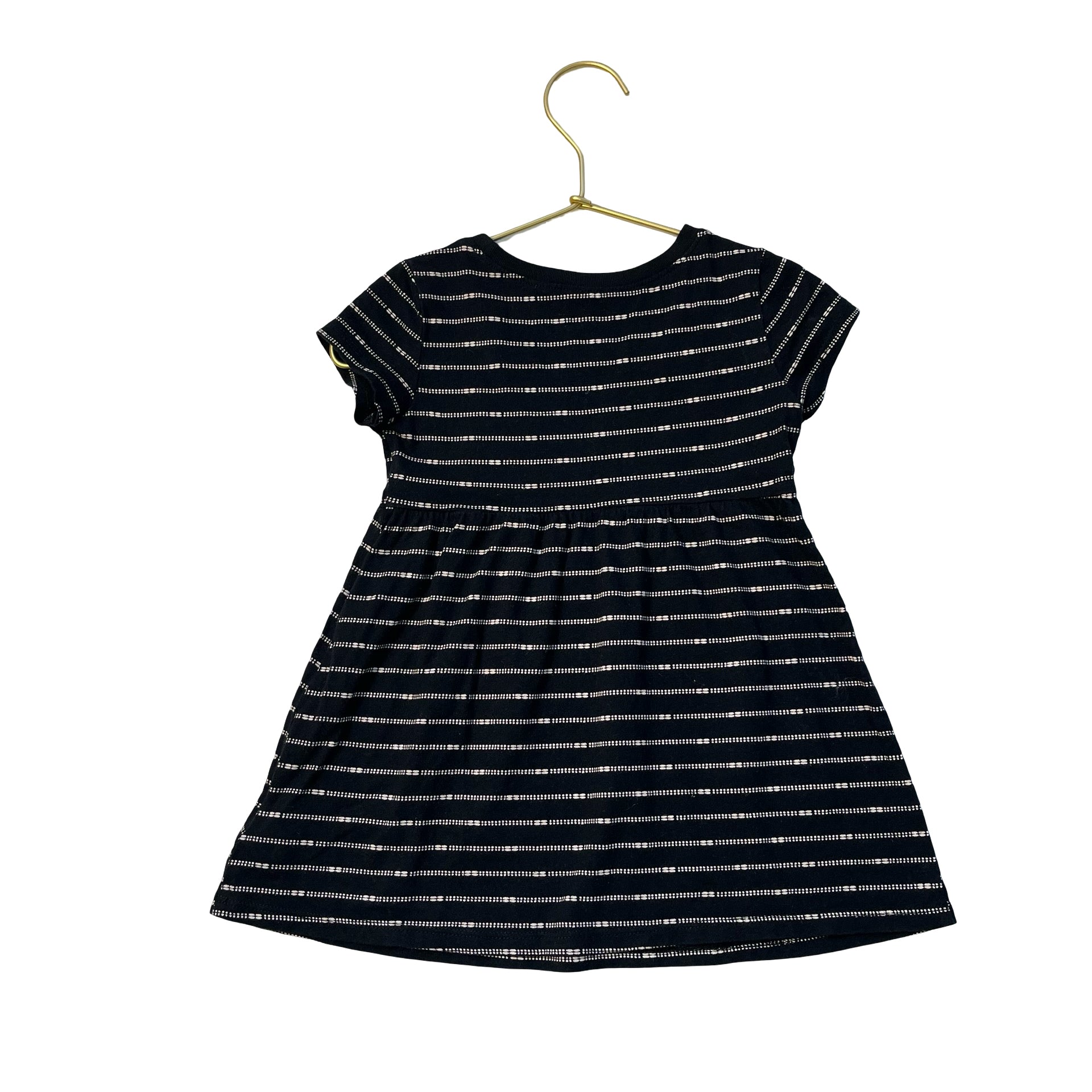 Old Navy Black Striped Pattern Dress - Size 18-24 Mo