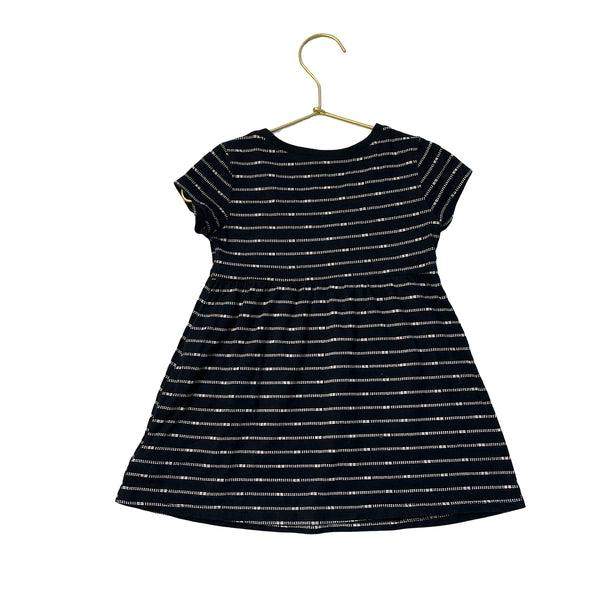 Old Navy Black Striped Pattern Dress - Size 18-24 Mo