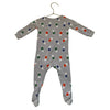 Janie and Jack Gray Polar Bear Print Footed PJs - Size 6-12 Mo