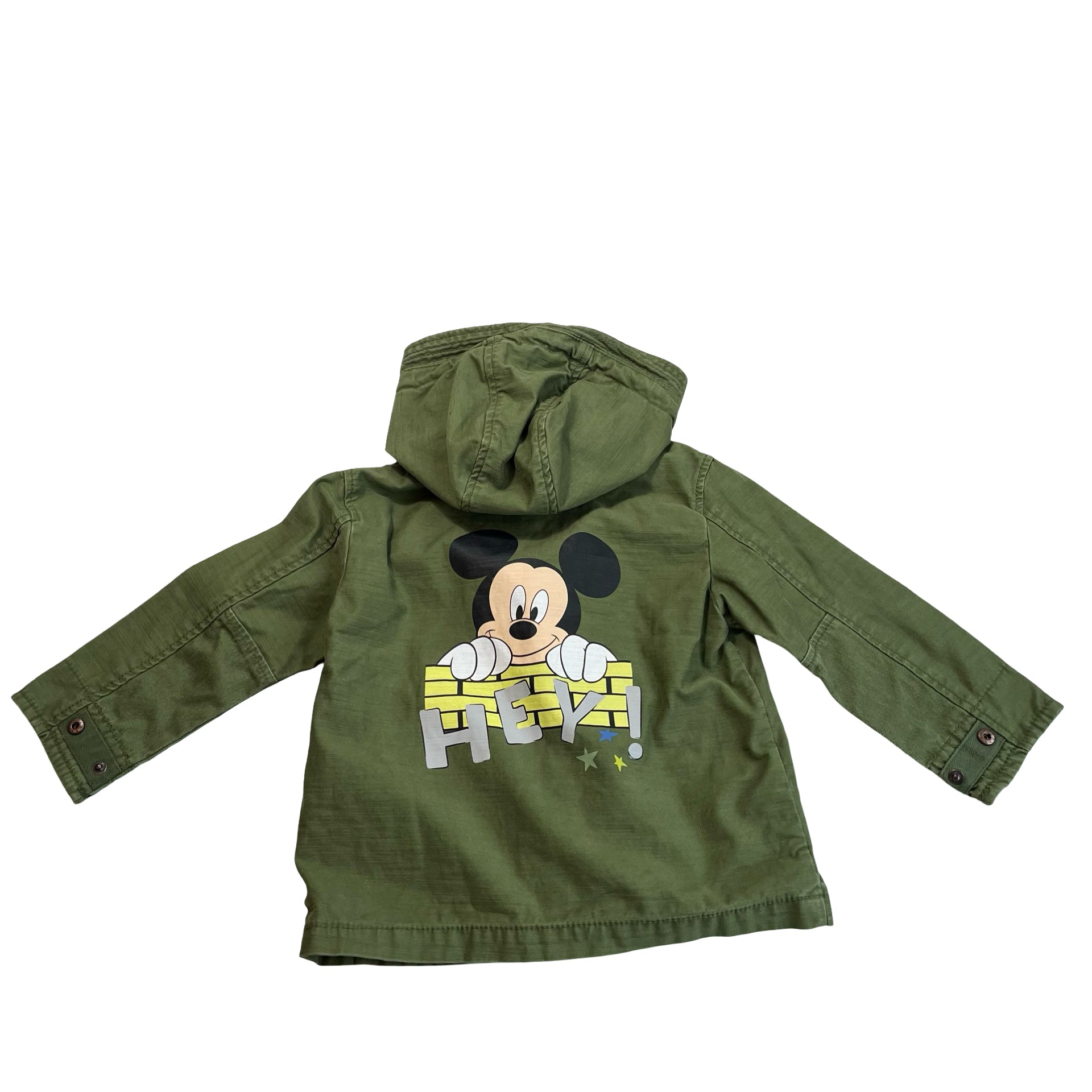 Zara x Disney Olive Green Hooded Mickey Mouse Jacket - Size 18-24 Mo