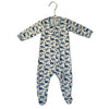 Monica + Andy Ivory & Blue Dino Print Footed One-Piece PJs - Size 3-6 Mo