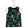 H&M Black, Green, Yellow Surfboard & Palm Tree Print Tank - Size 2T