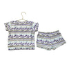 Kate Quinn Purple, Green, Ivory Flower Print Shorts & Top Set - Size 4T
