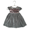 Claudia Sage Green & Pink Print Velvet Dress - Size 18 Mo