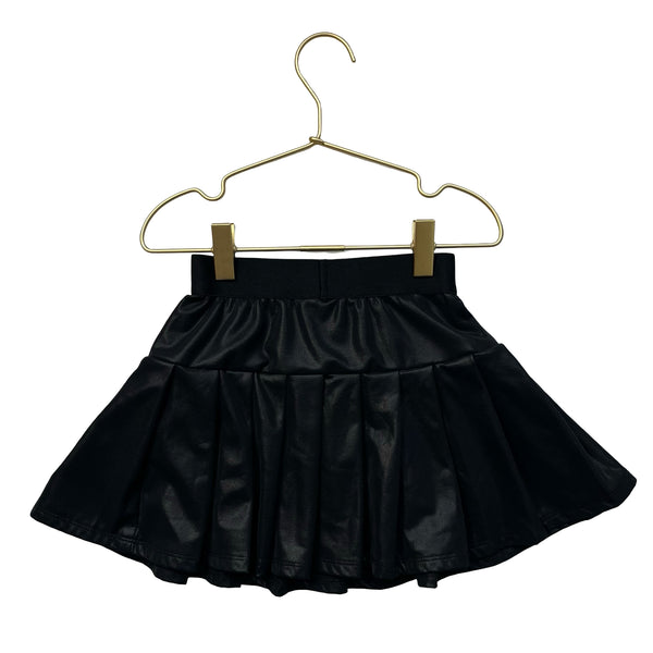 Truly Me Black Faux Leather Skirt - Size 4
