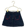 Zara Dark Denim Skirt, Red Trim - Size 7