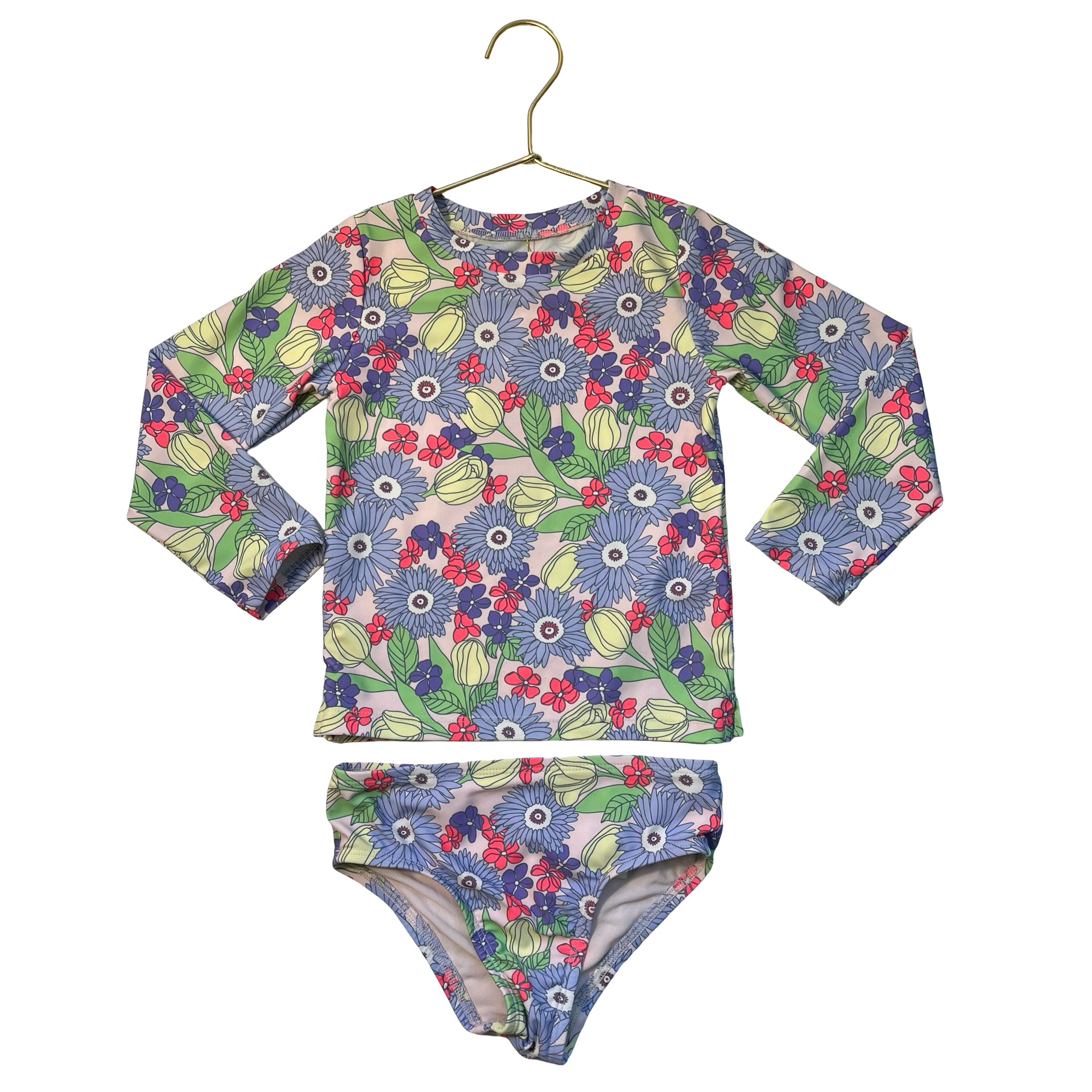 Baby Gap Flower Prink Rash Guard 2 Piece Swim Suit - Size 4