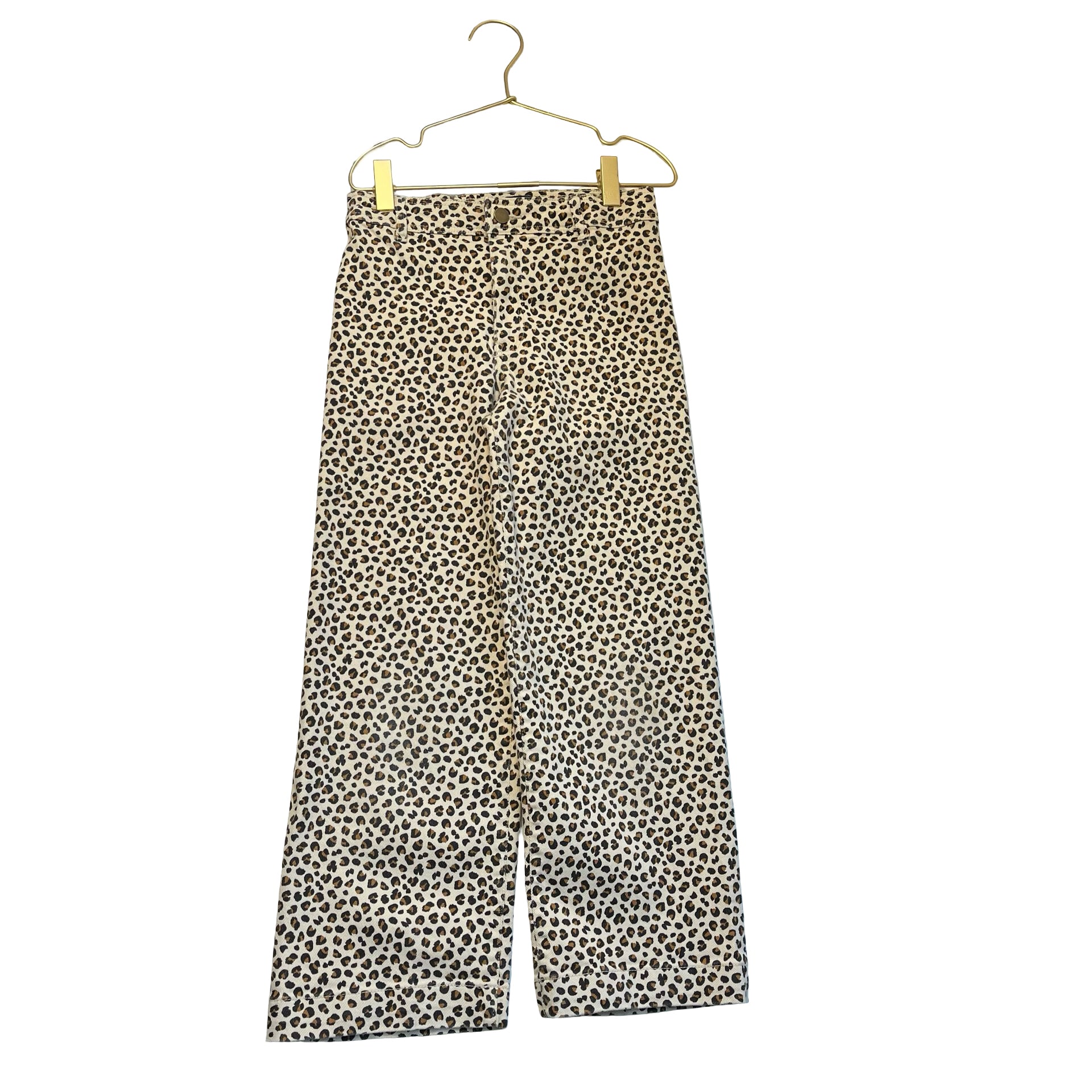 Monoprix Leopard Print Denim Pants - Size 8