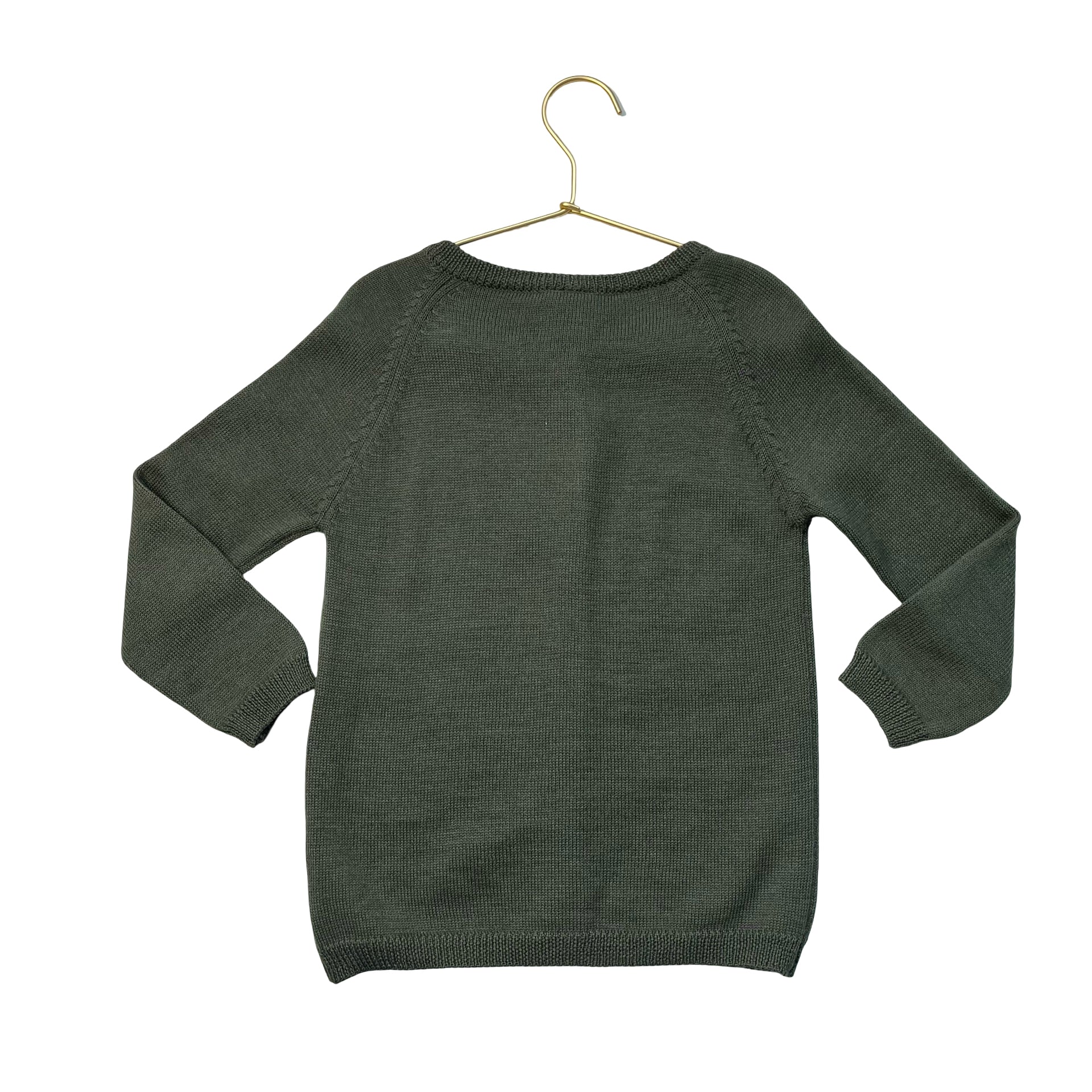 Nature Baby Green 100% Merino Wool Cardigan Sweater - Size 4Y