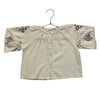 The New Society Ivory Embroidered Flower Button Down Blouse - Size 2Y