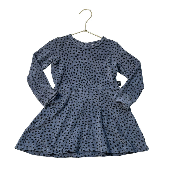 Hux Blue & Black Dot Terry Dress - Size 3