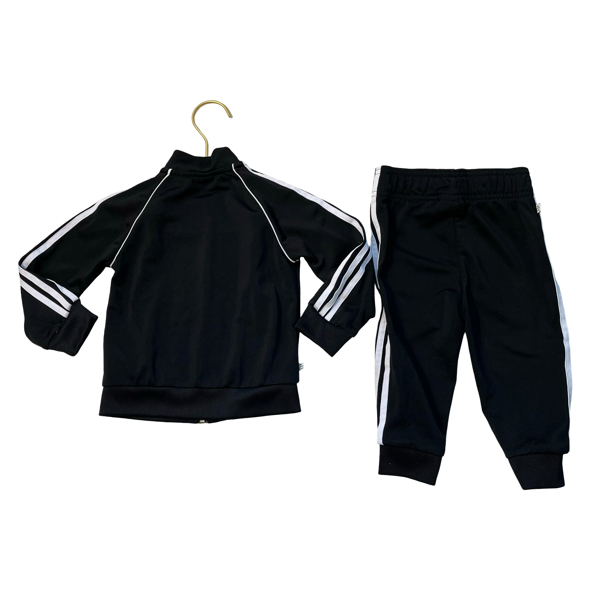 Adidas Black 2 Piece Track Suit - Size 12 Mo