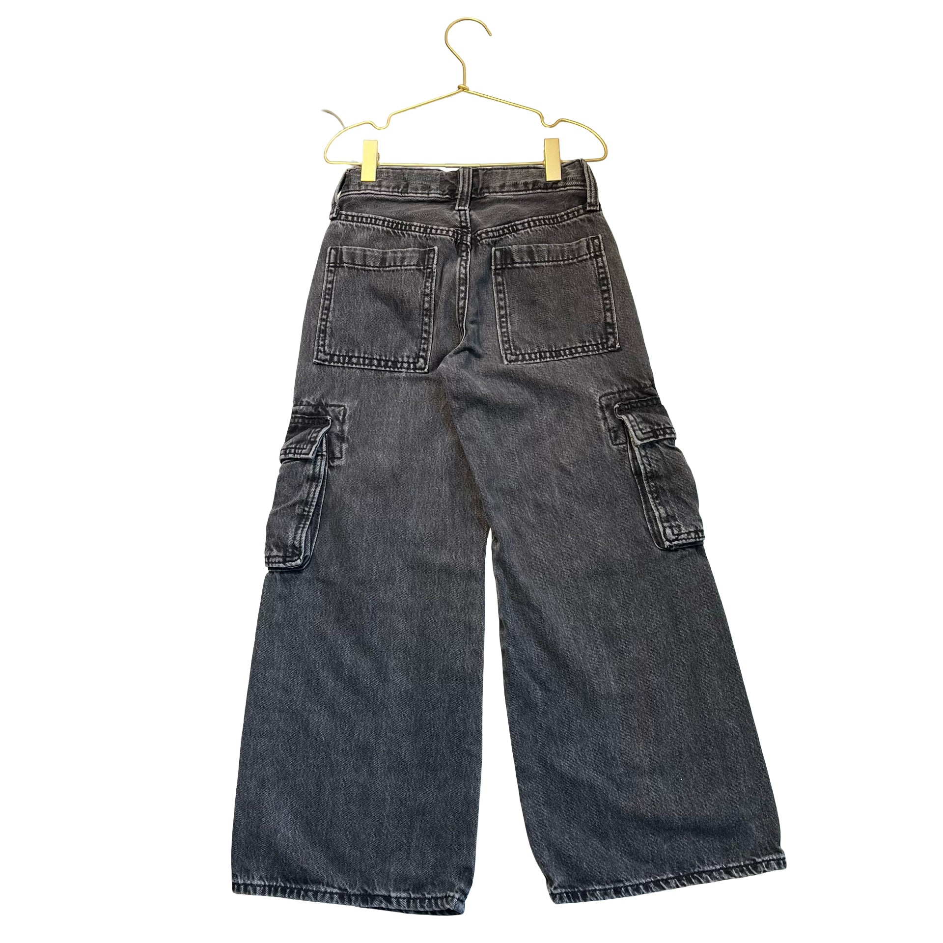 Old Navy 'High-Rise Baggy Wide-Leg' Cargo Black Denim Jeans - Size 8