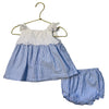 Janie and Jack Blue & White Seersucker Top & Bubble Shorts Set - Size 12-18 Mo