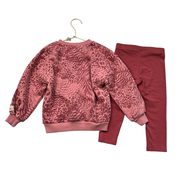 Nike Dusty Rose Animal Print Sweatshirt & Leggings Set - Size 3T