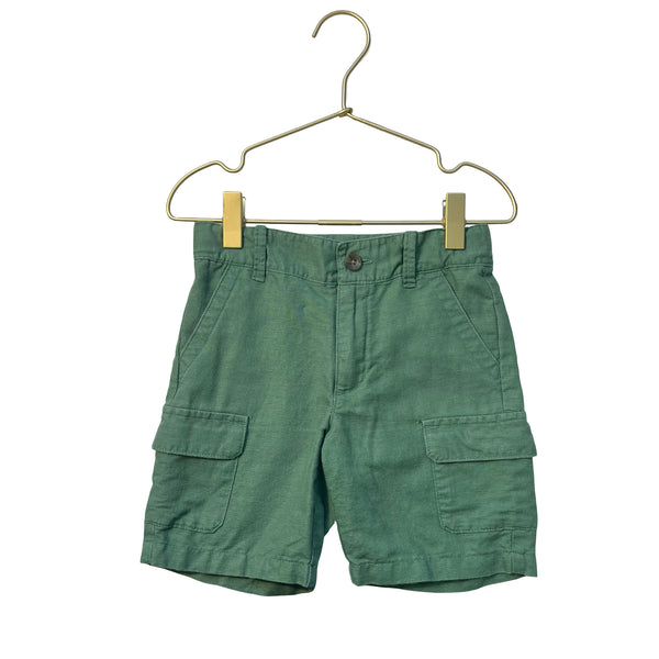 Janie and Jack Green Linen-Cotton Cargo Shorts - Size 4