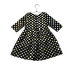 Little Stitches Black & Metallic Gold Dot Dress - Size 2-3