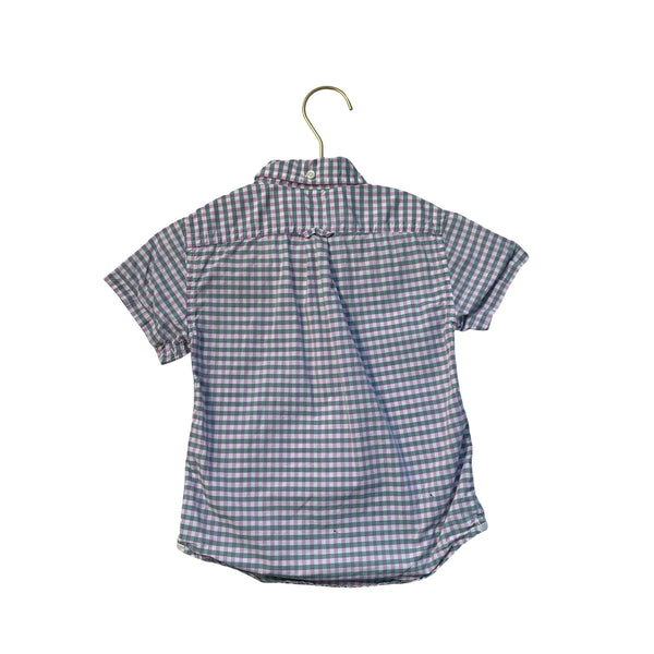 Crewcuts Green & Lavender Check Button Down Shirt - Size 3