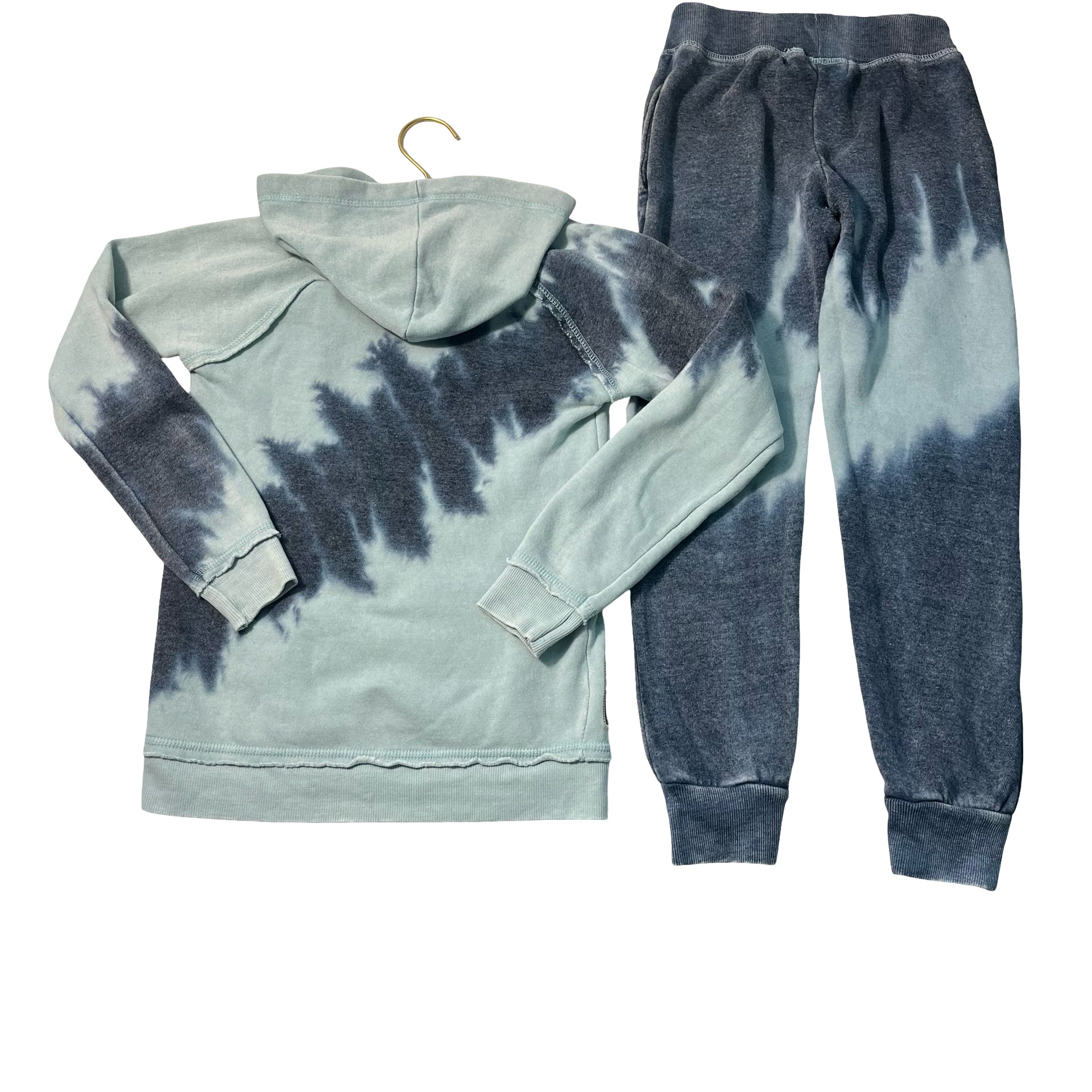 Vintage Havana Blue & Navy Tie-Dye Hooded Sweatshirt & Joggers Set - Size S 7-8
