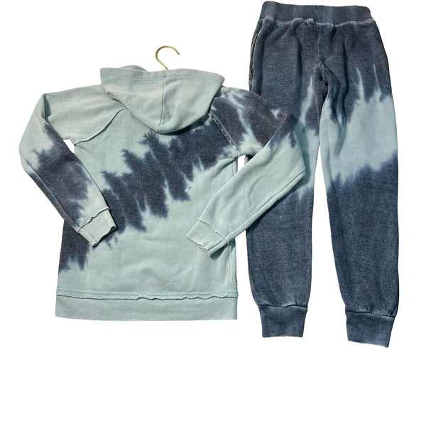 Vintage Havana Blue & Navy Tie-Dye Hooded Sweatshirt & Joggers Set - Size S 7-8