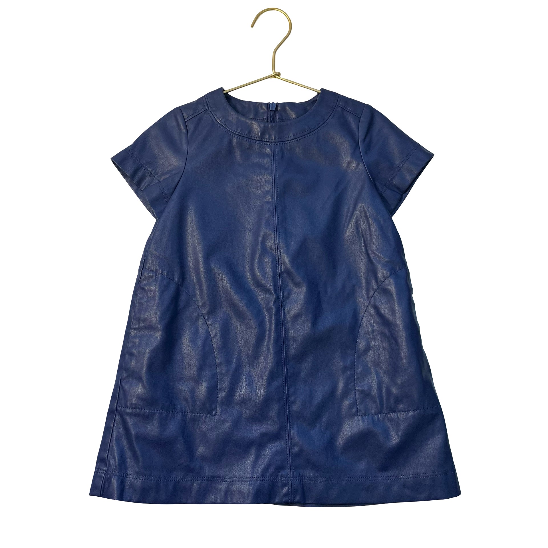 Crewcuts Collection Navy Faux Leather Dress - Size 4